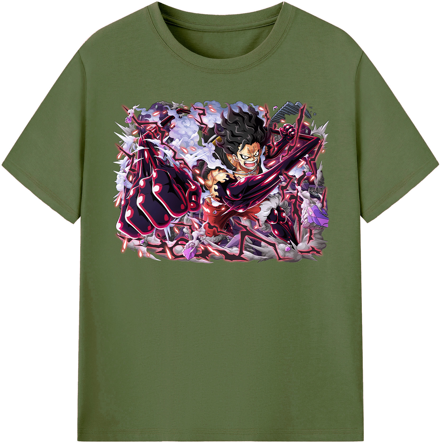 ワンピース モンキー・D・ルフィ ONE PIECE Monkey D. Luffy 綿100％半袖Tシャツ（フロントプリント）
